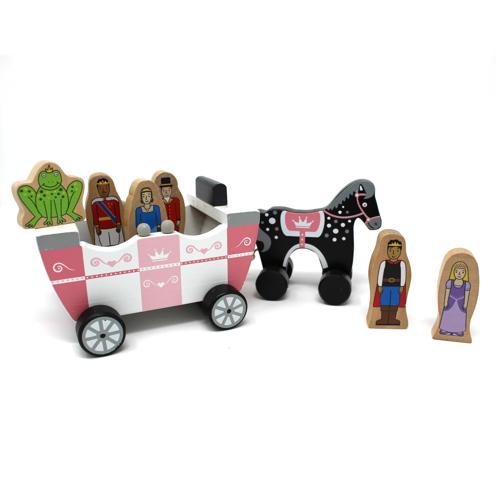Jack Rabbit Creations, Inc. Wooden Magnetic Princess Carriage Play Set