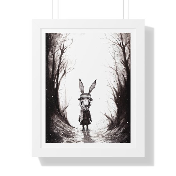 Jack Rabbit Frost Ink artwork print Framed Vertical Poster 200gsm paper