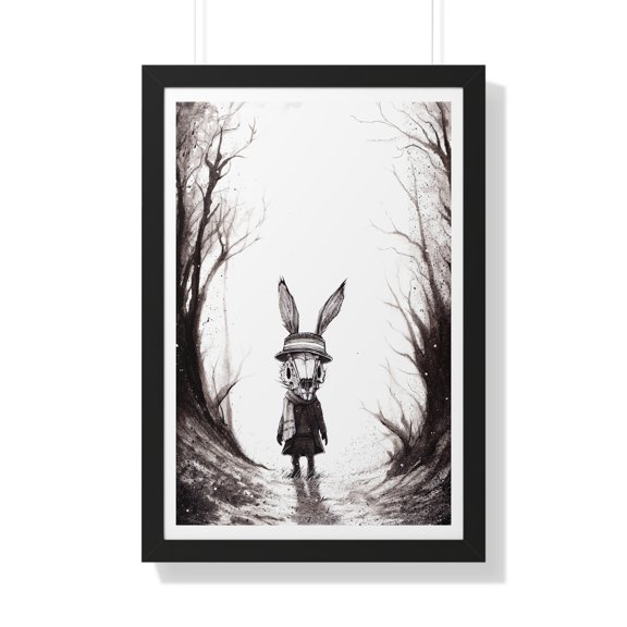 Jack Rabbit Frost Ink artwork print Framed Vertical Poster 200gsm paper