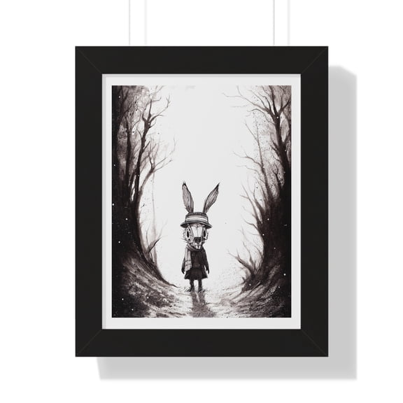 Jack Rabbit Frost Ink artwork print Framed Vertical Poster 200gsm paper