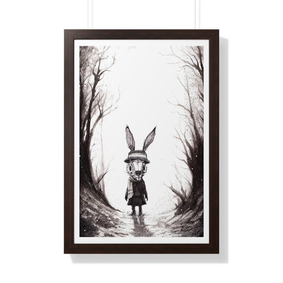 Jack Rabbit Frost Ink artwork print Framed Vertical Poster 200gsm paper