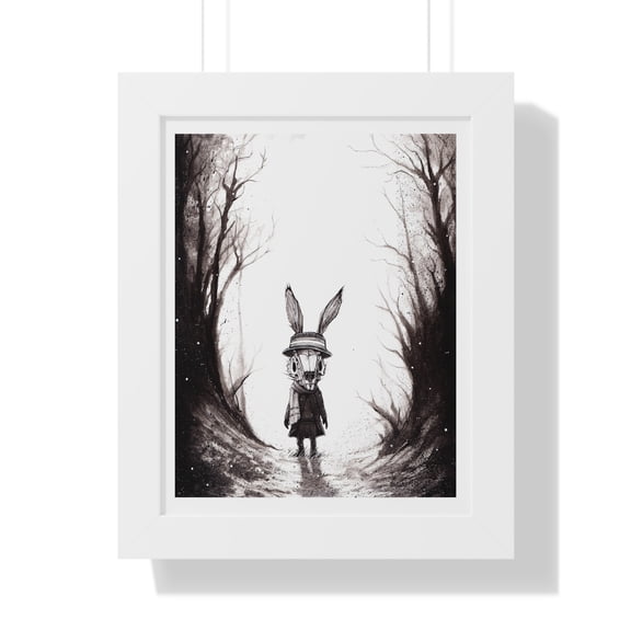 Jack Rabbit Frost Ink artwork print Framed Vertical Poster 200gsm paper