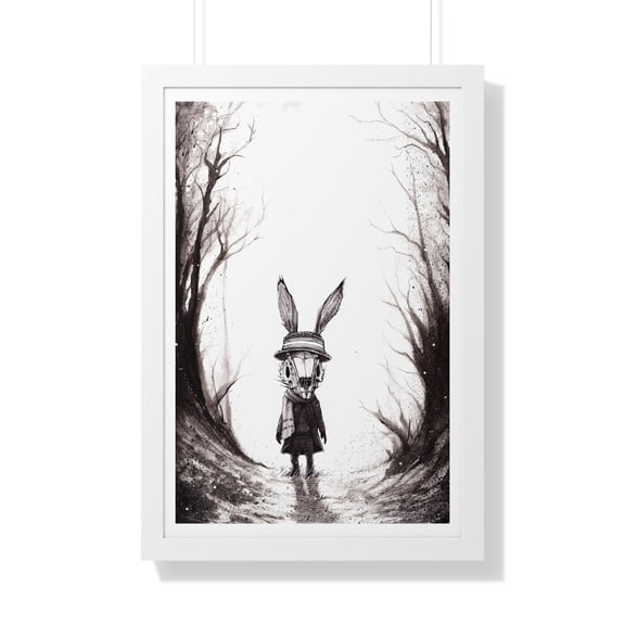 Jack Rabbit Frost Ink artwork print Framed Vertical Poster 200gsm paper