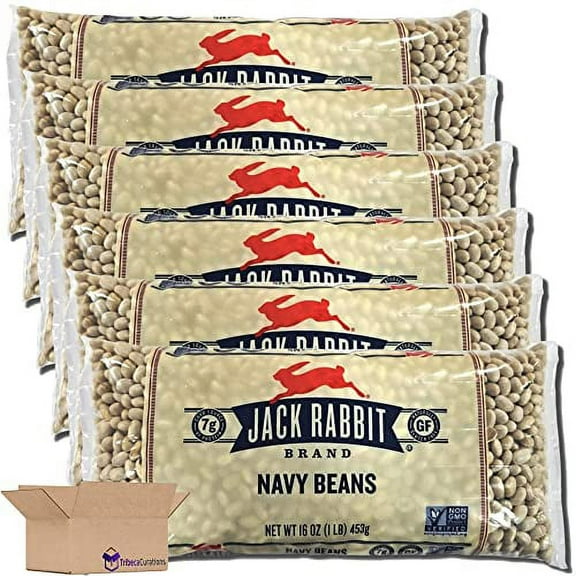 Jack Rabbit Navy Beans Value Pack | 16 Ounce Bag | Pack of 6