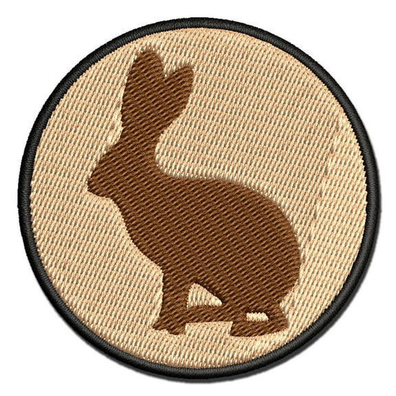 Jack Rabbit Silhouette Applique Multi-Color Embroidered Hook & Loop Patch - 3 Inch Medium