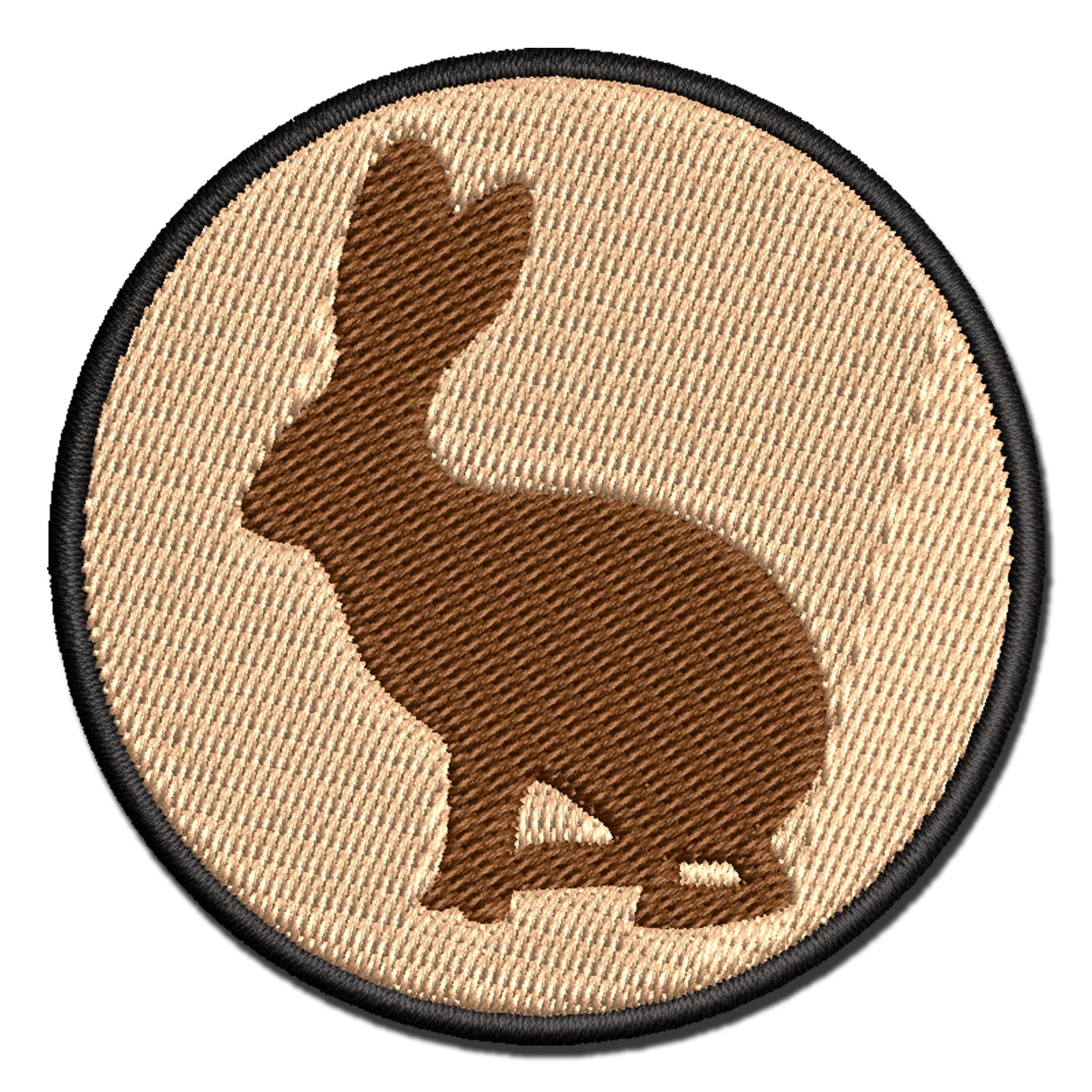 Jack Rabbit Silhouette Applique Multi-Color Embroidered Iron-On Patch - 3.5 Inch Large