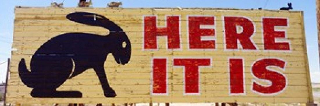 Jack Rabbit Trading Post Sign Joseph City AZ Canvas Art - Panoramic Images (18 x 6)