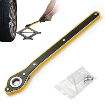 Jack Ratchet Wrench, Metal Scissor Jack Handle, Tire Lifting Tool for Car and SUV, Labor Saving Long Handle Lug Wrench for Emergency Tire Change