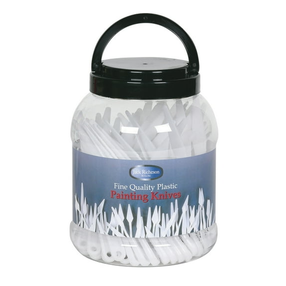 Jack Richeson 1-Piece Bulk Palette Knife Set, Plastic Blade, White, Pack of 60