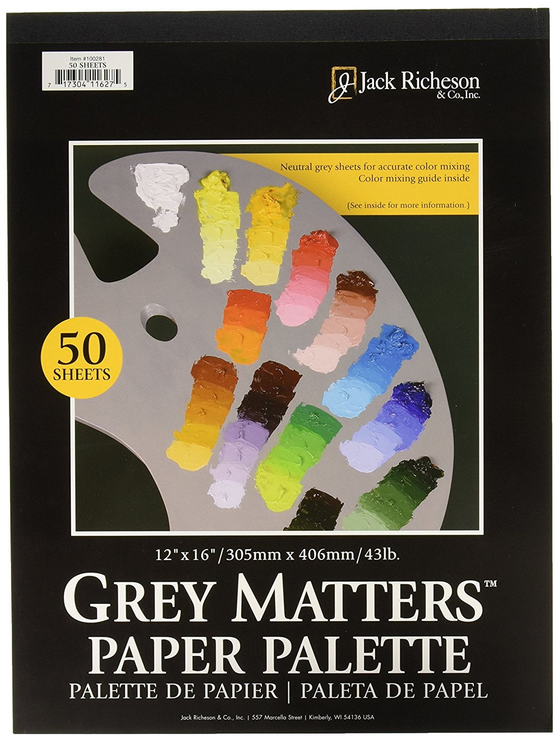 Jack Richeson 12 X 16 Grey Matters Paper Palette 43#