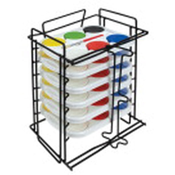 Richeson Tempera Cakes and Sets - 6 Tier Tempera Rack with 6, 6-Color Sets