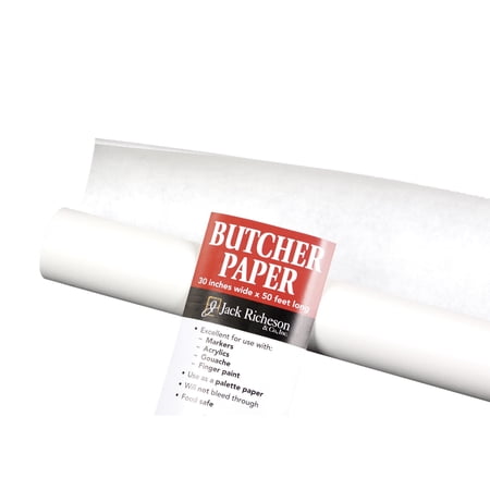 Jack Richeson Butcher Paper Roll, 30 Inches x 50 Feet, White