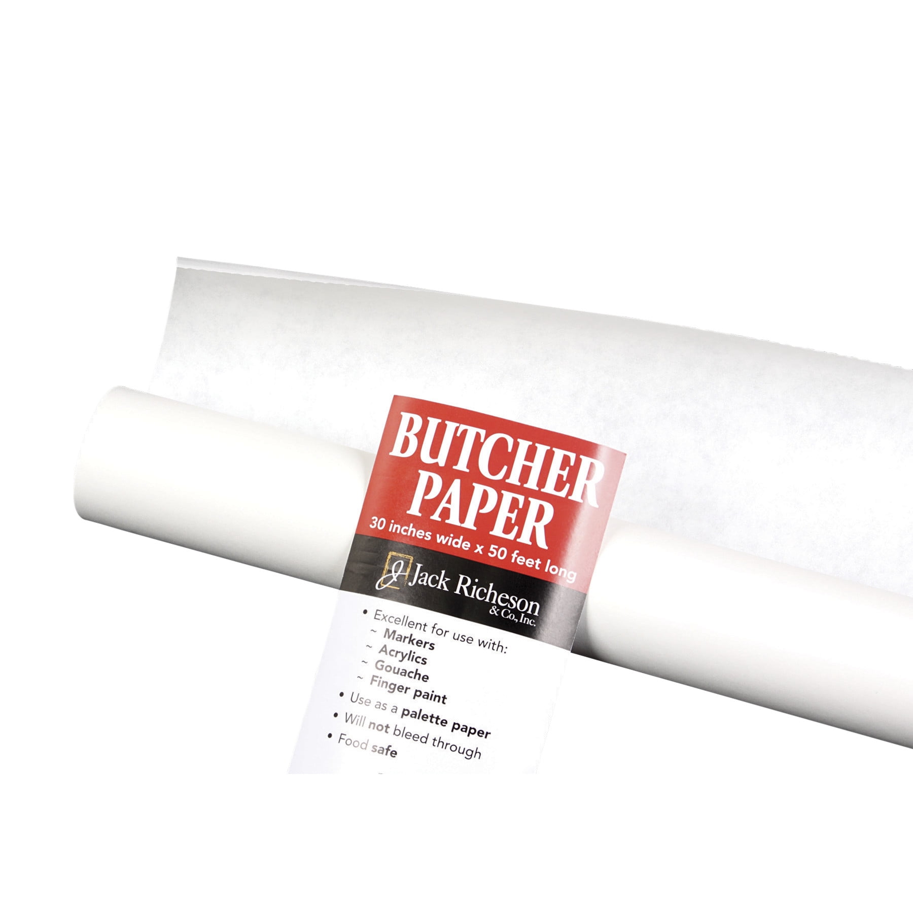 Jack Richeson Butcher Paper Roll 30 Inches x 50 Feet White