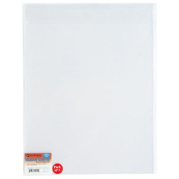 Jack Richeson Clear Carve Etch Plates, 12 x 16 Inches, Pack of 3