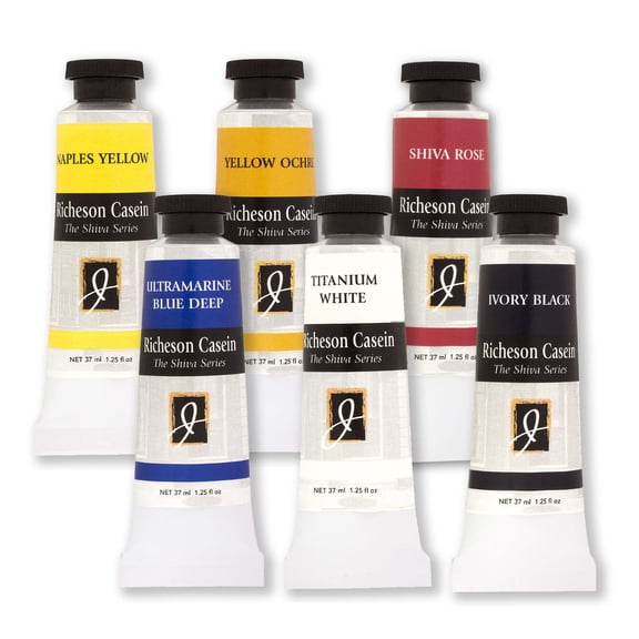 Jack Richeson & Co, Shiva Series Casein Paint Set - Introductory 6 Colors