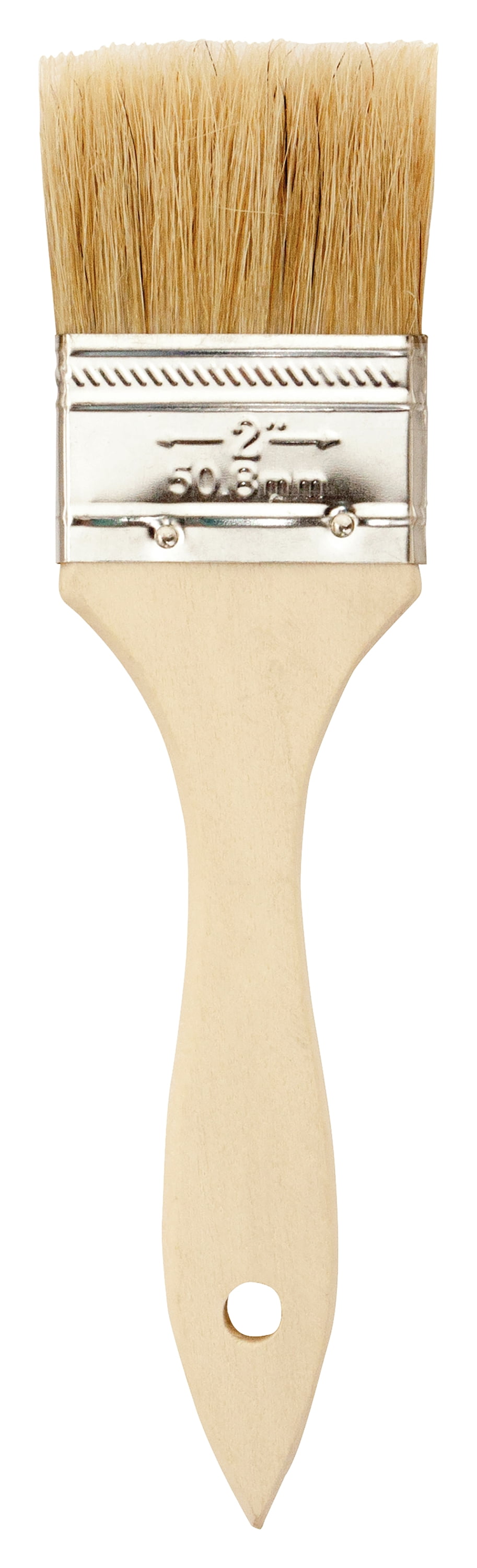 Jack Richeson Flat Natural White Bristle Wood Handle Paint Brush, 2 in