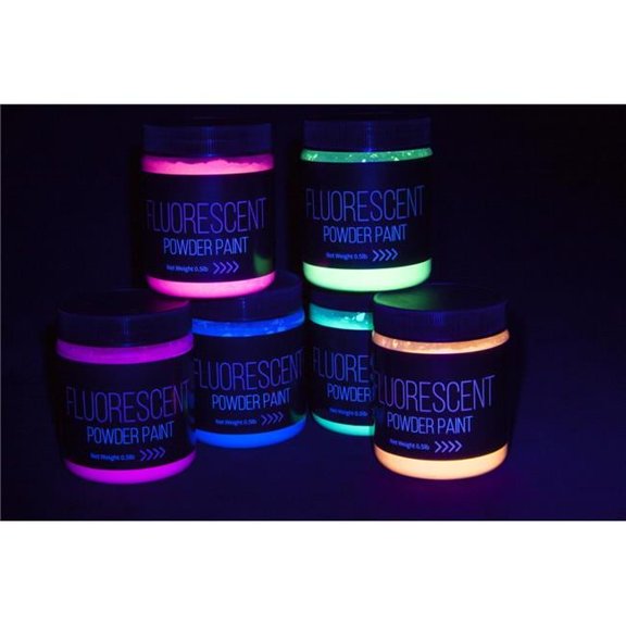 Jack Richeson  Fluorescent Powdered Tempera Paint, Assorted Colors - Set of 6