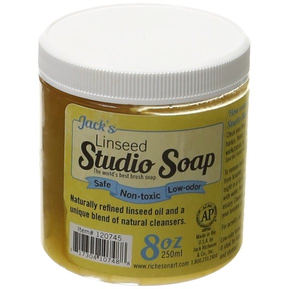 Jack Richeson Linseed Studio Brush Soap (8 ounce)