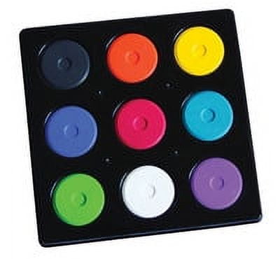 Jack Richeson Mini Tempera Cakes with Tray, Assorted Colors, Set of 9