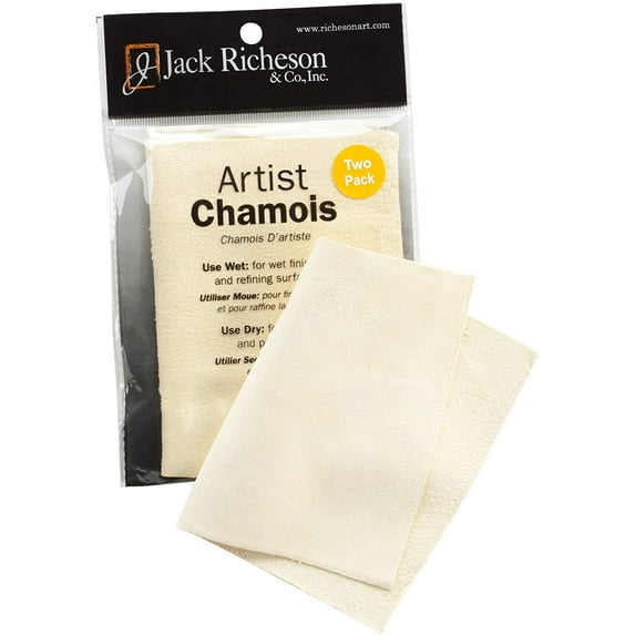 Jack Richeson Natural Artist Chamois 5 x 7 inches Pack of 2 for Wet and Dry Use