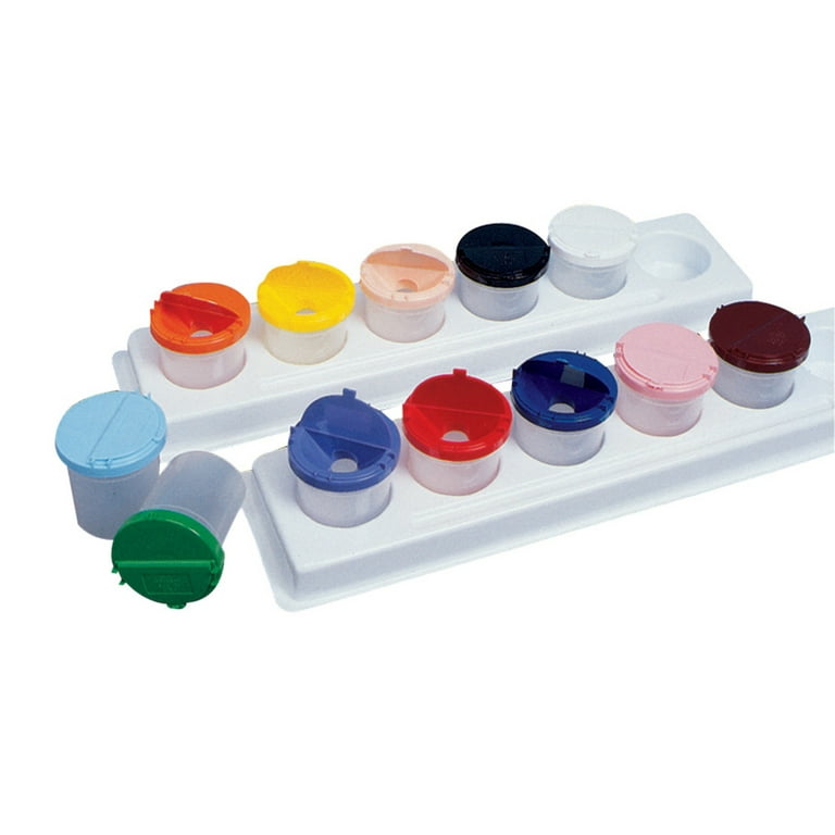 Jack Richeson Plastic Neatness Paint Cup Set with Lid, 8 oz