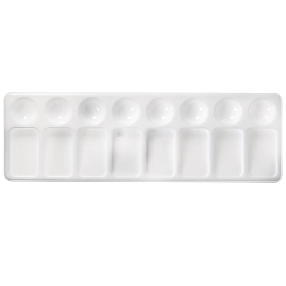 Jack Richeson Plastic Slant Palette, 4 X 12 in, 8 Wells, White