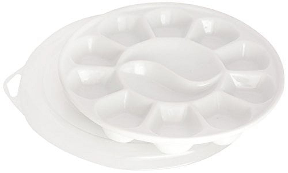 Richeson Porcelain 12-Well Round Palete W/Lid
