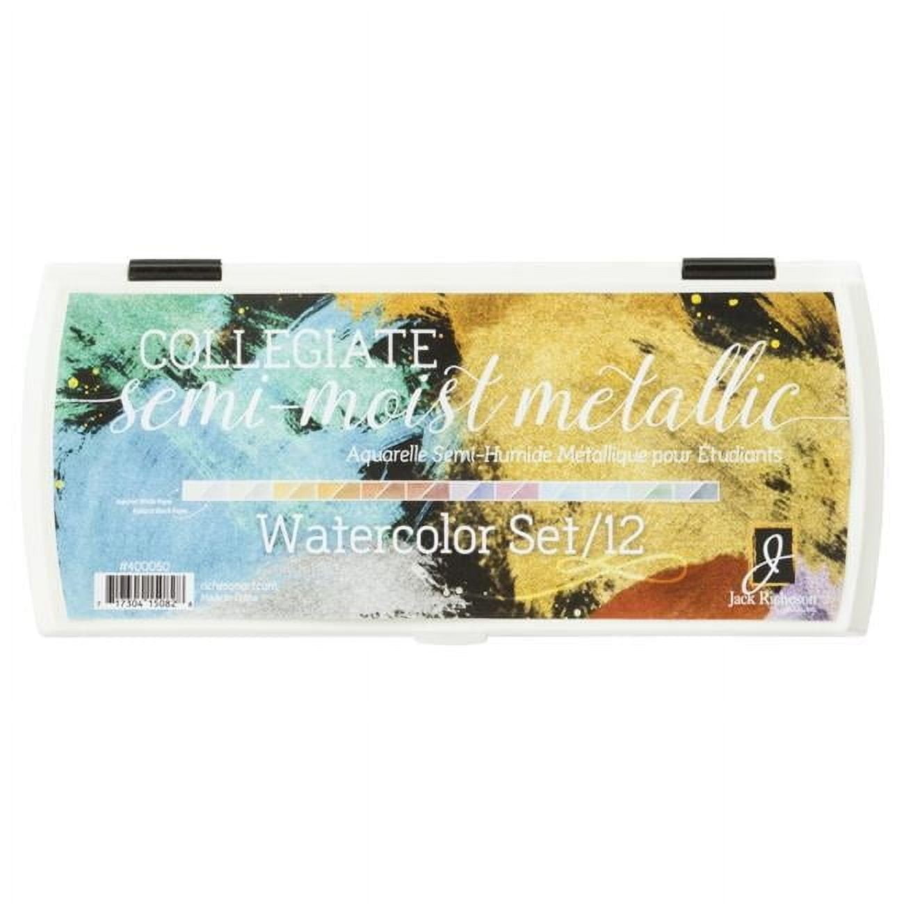 Jack Richeson  Semi-Moist Collegiate Metallic Watercolors - Set of 12