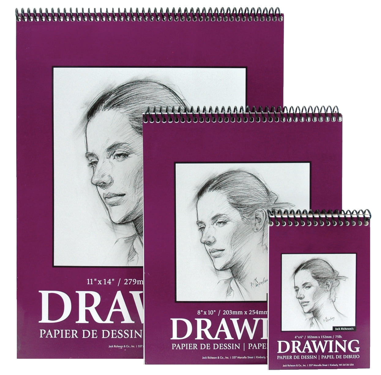  Jack Richeson 11-Inch-by-14-Inch Drawing Paper Pad, 100-Sheet  Spiral : Arts, Crafts & Sewing