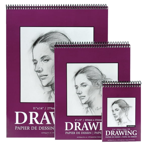Jack Richeson Spiral Binding Heavy Weight Drawing Pad, 80 lb, 9 X 12 in, 30 Sheets