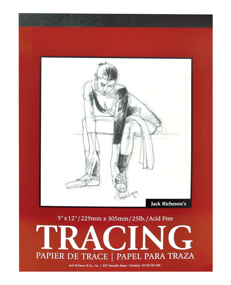 Jack Richeson Tape Bound MediumWeight Tracing Paper, 25 lb, 12 X 18 in