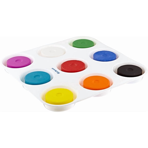 Jack Richeson 2.25 x 0.75 in. Non-Toxic Tempera Paint Cake Set With Tray, Set 9