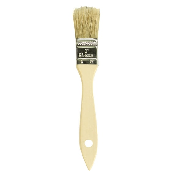 Jack Richeson Flat Natural White Bristle Wood Handle Paint Brush, 1 in