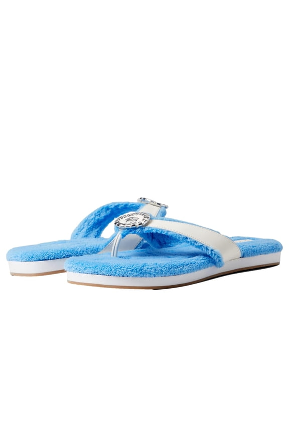 Rosie Comfort Flip-FIop Blue / White / Silver 124211FF01-412 Women's Size 8