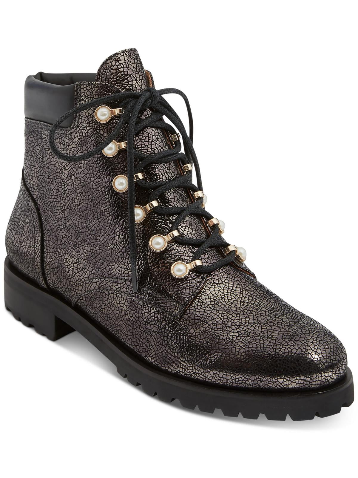 Jack Rogers Womens Peyton Pearl Bootie Leather Lace Up Ankle Boots Walmart