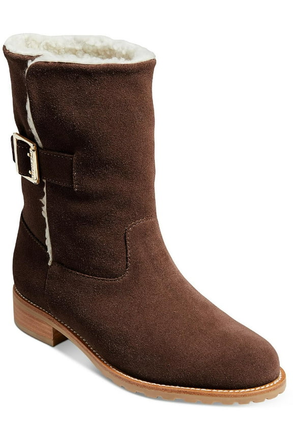 Womens Sadie Sherpa Faux Suede Faux Shearling Lined Booties