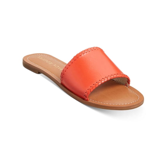 Jack Rogers Womens Sofia Faux Leather Slip On Flat Sandals