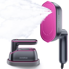 Jack & Rose S2 1200W Travel Steamer Iron for Clothes, 2 in 1 Portable Handheld Garment Steamer Iron S2, 8s Fast Heat-Up, No-Spill Large Ceramic Panel, 180 Rotating Head, Purple