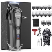 Jack & Rose A6 Cordless Hair Clippers for Men, Heavy Duty All Metal Barber Clippers with Carbon Blade, Rechargeable Professional Hair Clippers, Black