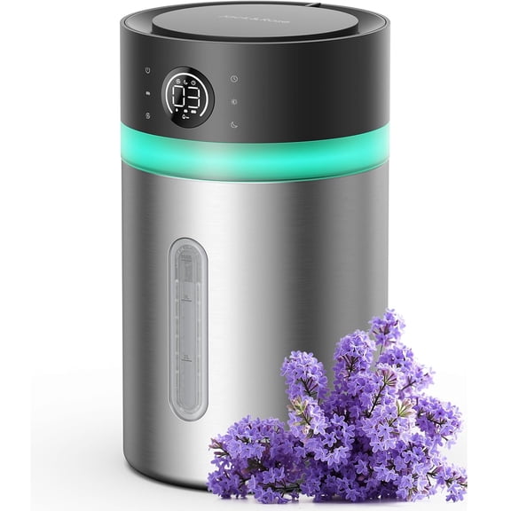 Jack & Rose H2 Stainless Steel Humidifier 3.8L/1Gal, 2-in-1 Cool Mist Humidifier & Essential Oil Diffuser, Low Noise, Dishwasher Safe, Silver