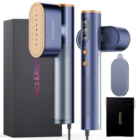 Jack & Rose S3 Travel Steamer for Clothes, 100V-240V Portable Steamer for Global & European Traveling, 15s Heat Up Iron & Steamer 2 In 1, Large Ceramic Heat Panel, Blue