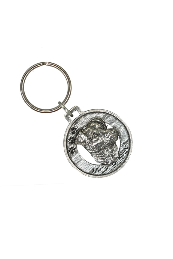 Jack Russel Terrier Keychain, D106KC, 1 1/2 Inch, Dog Breed, Energetic, Metal, Pet, Gift, Handcrafted in the USA, Variety of Dog Designs Available, 100% American Made