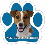 Jack Russell Car Magnet With Unique Paw Shaped Design Measures 5.2 by 5.2 In