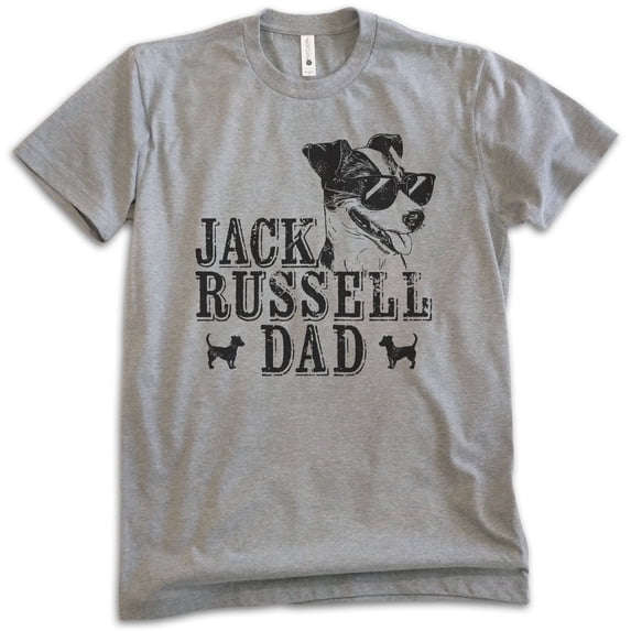 Jack Russell Dad, Unisex Men's Shirt, Jack Russell Terrier, Jack Russell Owner, Funny Dog Dad Gift, Dark Heather Gray, 3X-Large