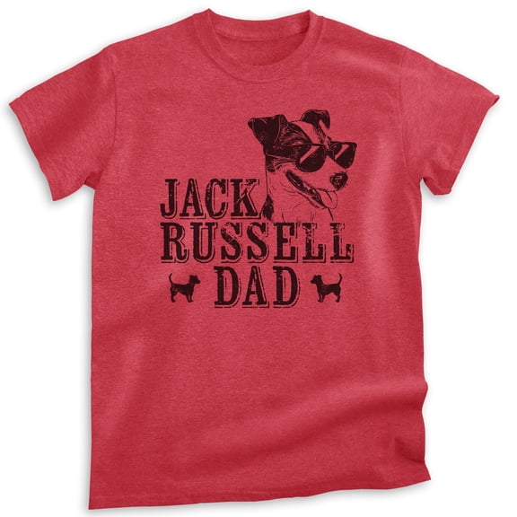 Jack Russell Dad, Unisex Men's Shirt, Jack Russell Terrier, Jack Russell Owner, Funny Dog Dad Gift, Heather Red, 3X-Large