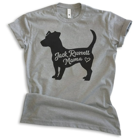 Jack Russell Mama, Unisex Women's Shirt, Jack Russell Terrier, Jack Russell Owner, Funny Dog Mama Gift, Dark Heather Gray, Medium