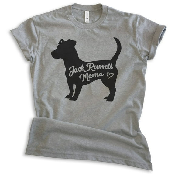 Jack Russell Mama, Unisex Women's Shirt, Jack Russell Terrier, Jack Russell Owner, Funny Dog Mama Gift, Dark Heather Gray, XX-Large