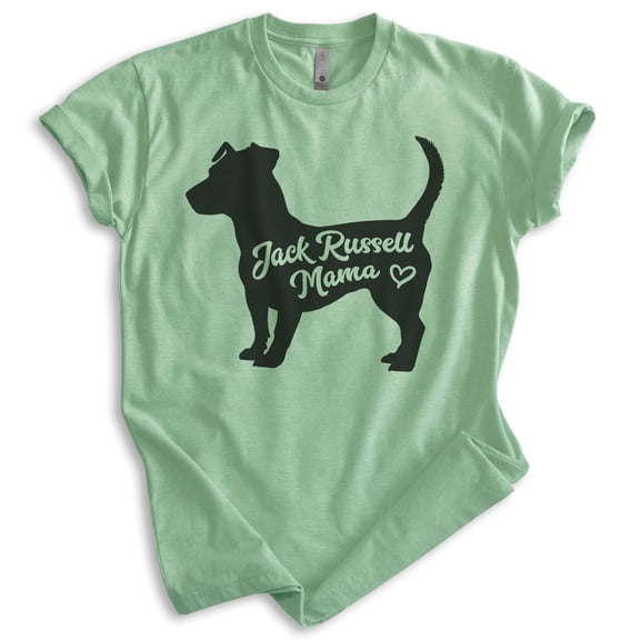 Jack Russell Mama, Unisex Women's Shirt, Jack Russell Terrier, Jack Russell Owner, Funny Dog Mama Gift, Heather Apple Green, Small