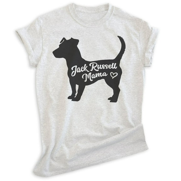 Jack Russell Mama, Unisex Women's Shirt, Jack Russell Terrier, Jack Russell Owner, Funny Dog Mama Gift, Heather Ash, Large