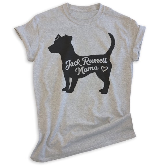 Jack Russell Mama, Unisex Women's Shirt, Jack Russell Terrier, Jack Russell Owner, Funny Dog Mama Gift, Heather Gray, XX-Large